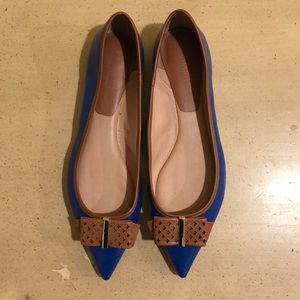 Classy Royal blue and brown flats.